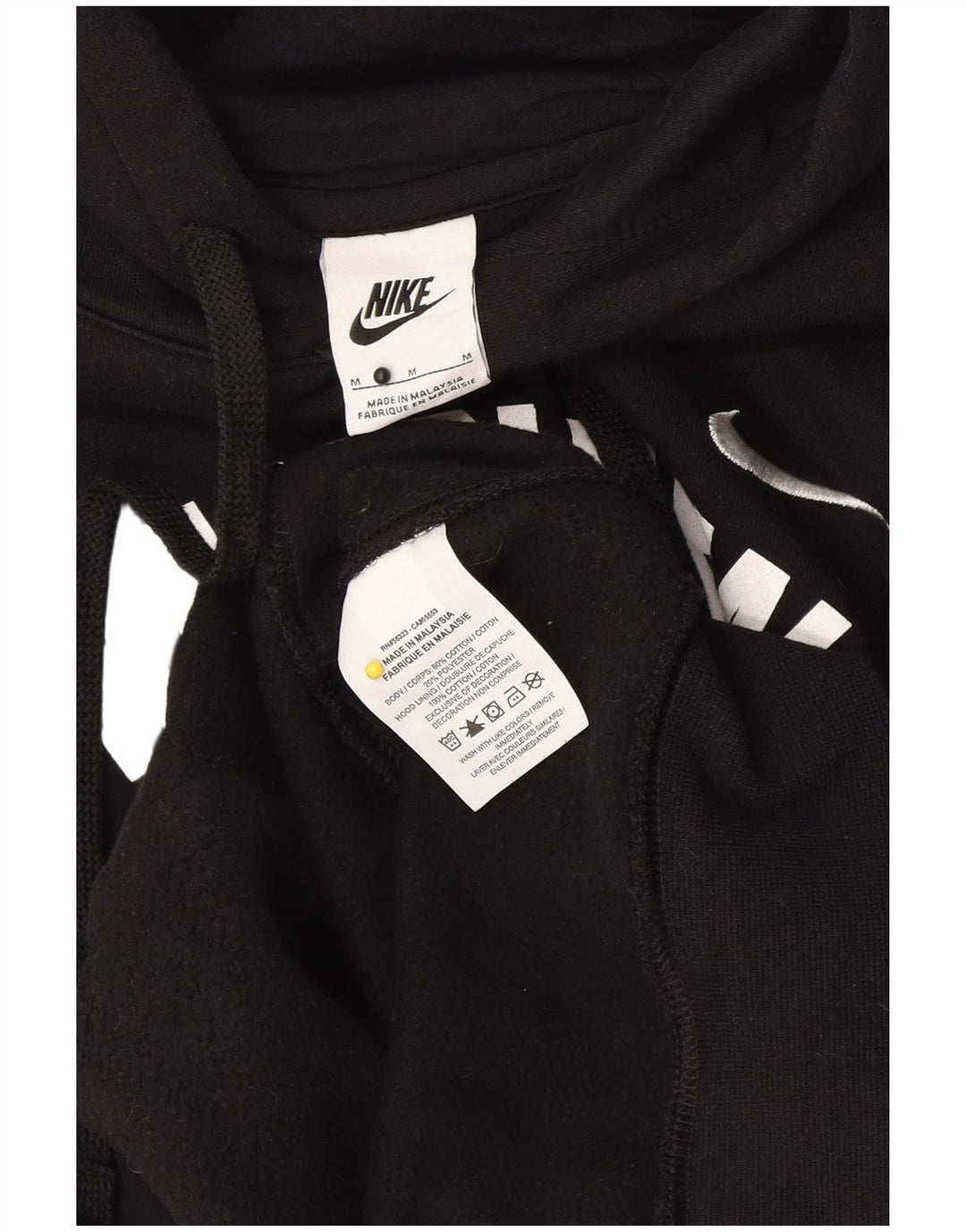 Nike Pull à capuche graphique en coton noir moyen pour homme