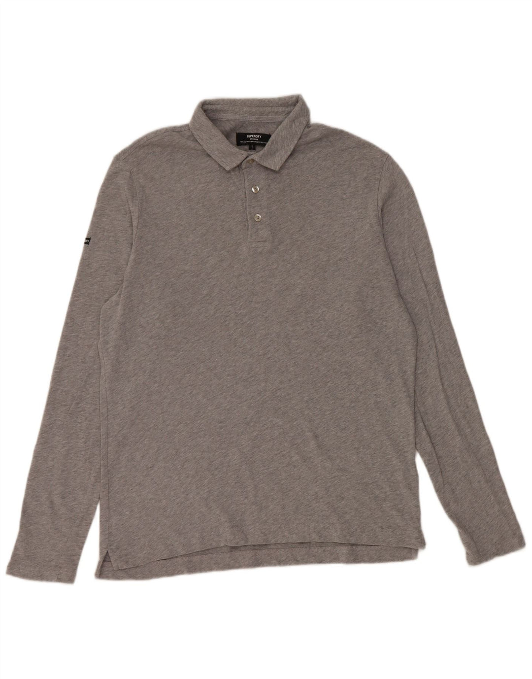 Superdry Polo à Manches Longues Homme Grand Gris Coton