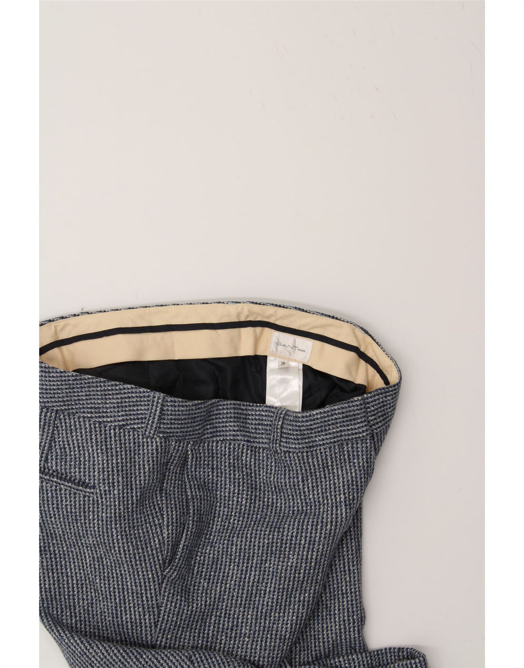 GANT Womens Casual Trousers EU 38 Medium W32 L27 Navy Blue Houndstooth Vintage Gant and Second-Hand Gant from Messina Hembry 