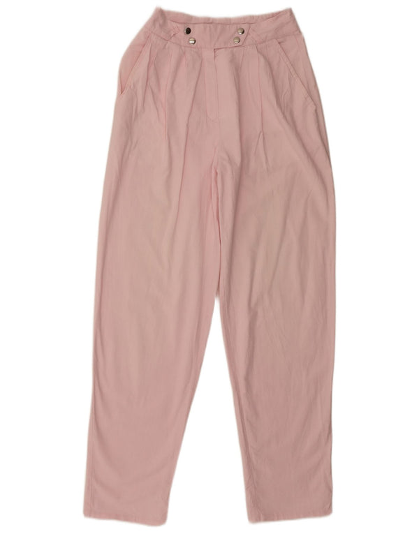 vintage Femme Taille Haute Pantalon Chino Fuselé IT 36 XS W24 L29 Rose