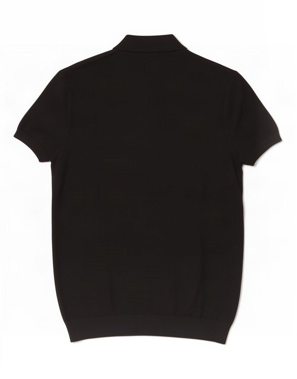 Zara Mens Polo Shirt Medium Black Viscose