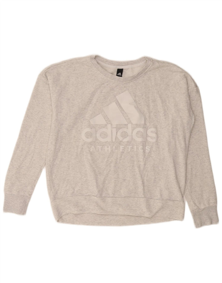 ADIDAS Sweat-shirt graphique pour femme UK 16 Large Gris