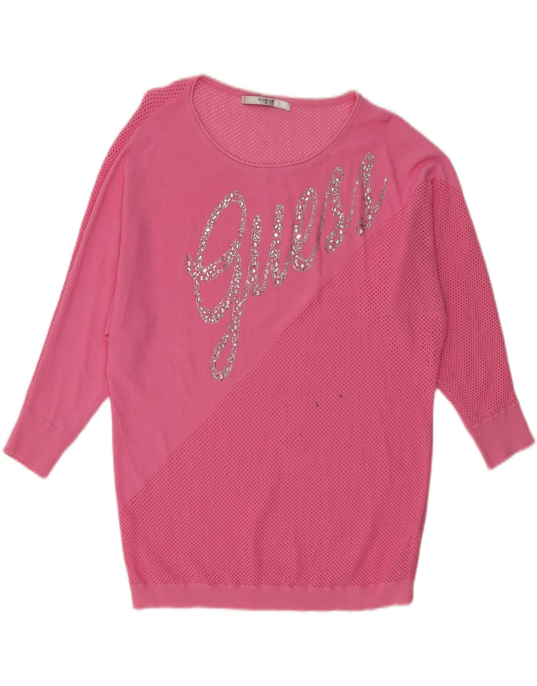 GUESS Robe sweat-shirt graphique pour femme UK 18 XL Rose