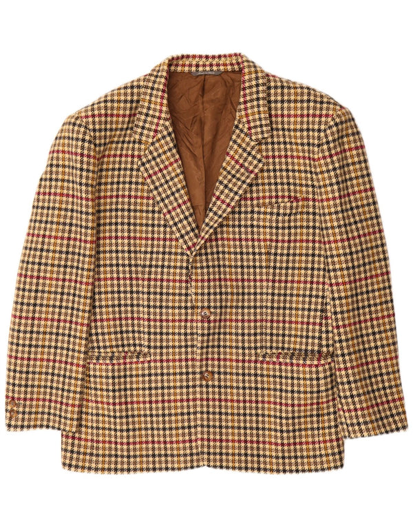 BYBLOS Veste Blazer 2 Boutons Homme IT 52 XL Beige Pied-de-Poule Laine