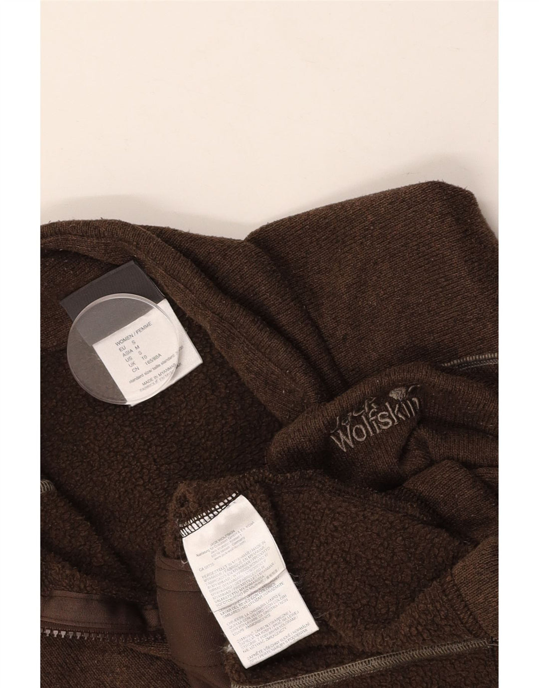JACK WOLFSKIN Veste de survêtement pour femme UK 10 Petit Marron Polyester
