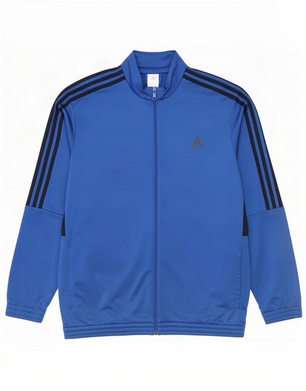 Adidas Veste de survêtement pour homme UK 48/50 XL Bleu Colorblock Polyester