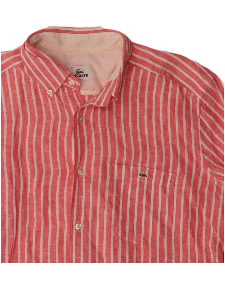 Lacoste Chemise Homme Taille 41 Lin rayé rouge moyen