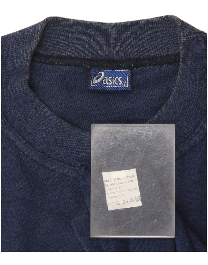 ASICS T-shirt graphique pour homme en coton color block bleu marine moyen