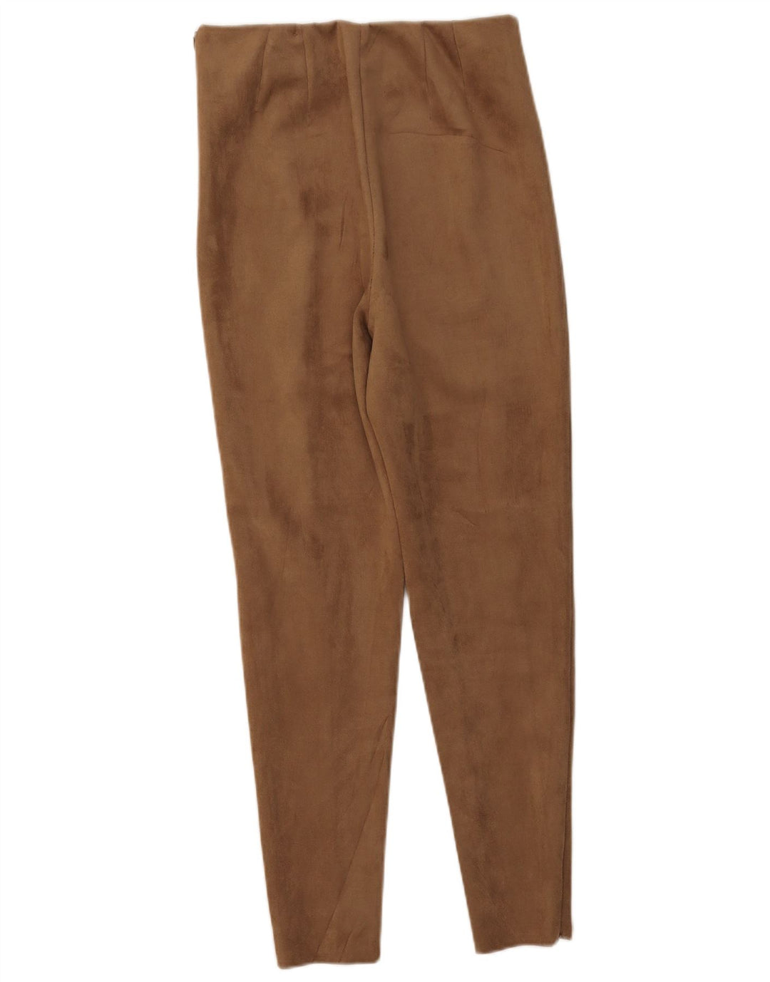 Pantalon Slim Taille Haute Femme Zara Moyen W28 L27 Marron Polyester
