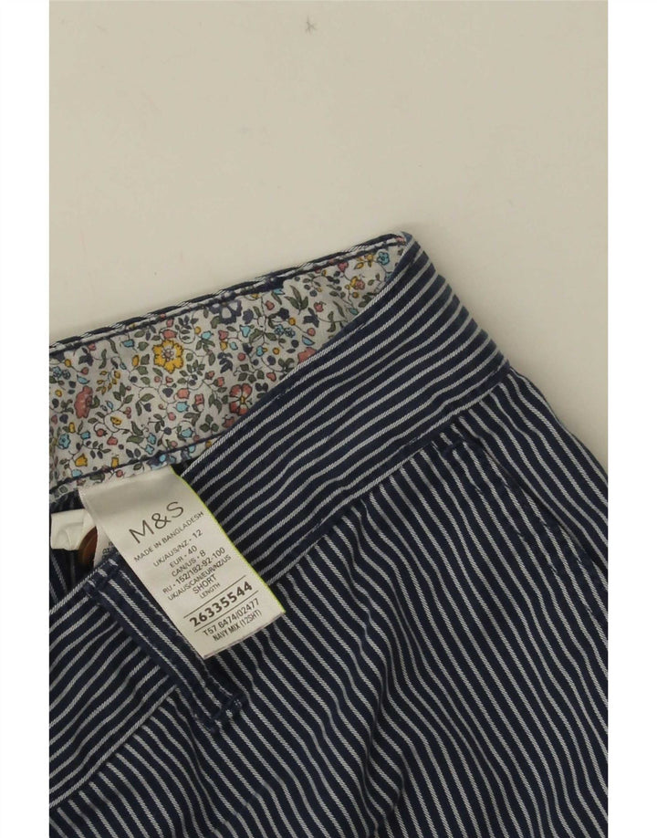 Marks & Spencer Pantalon court pour femme UK 12 Medium W32 L25 Bleu marine