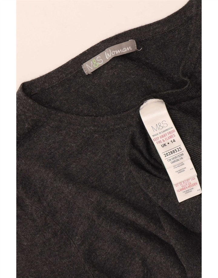 Marks & Spencer Cardigan pour femme en viscose gris moyen UK 44
