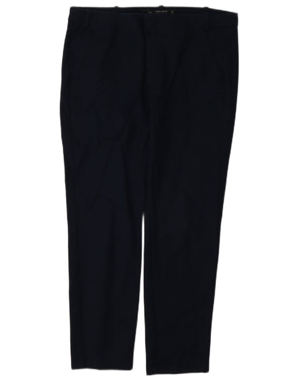 Zara Pantalon Chino Slim Femme EU 40 Medium W30 L27 Bleu Marine Coton