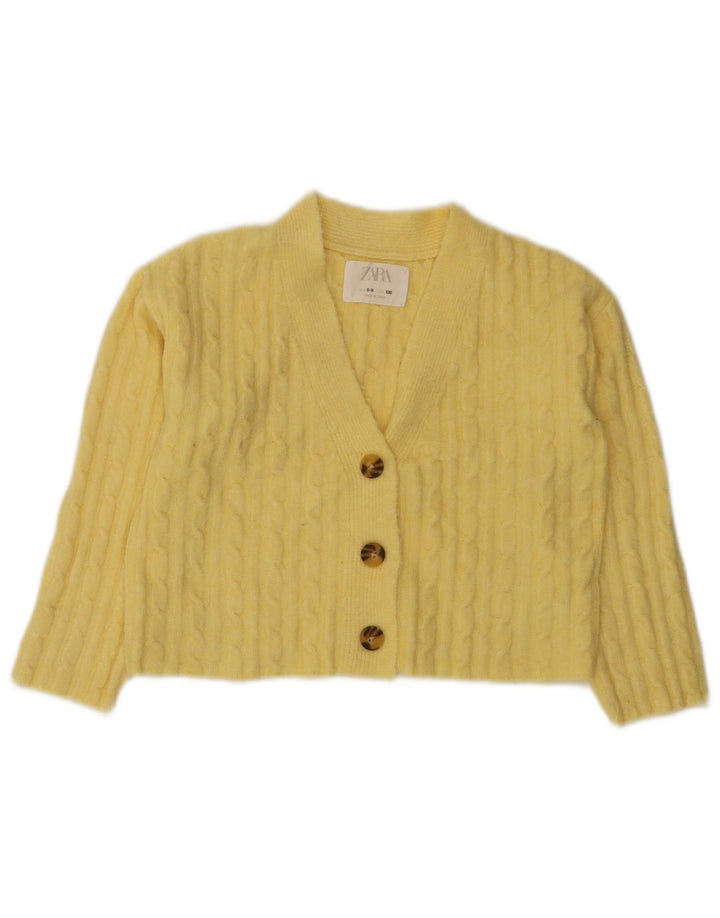 Zara Cardigan court pour fille 8-9 ans Jaune Polyester