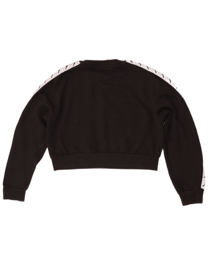 Kappa Sweat-shirt court surdimensionné pour femme UK 10 Petit colorblock noir