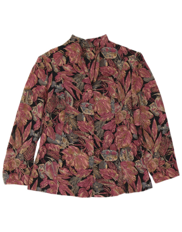 vintage Femme Cardigan Top UK 12 Moyen Multicolore Floral