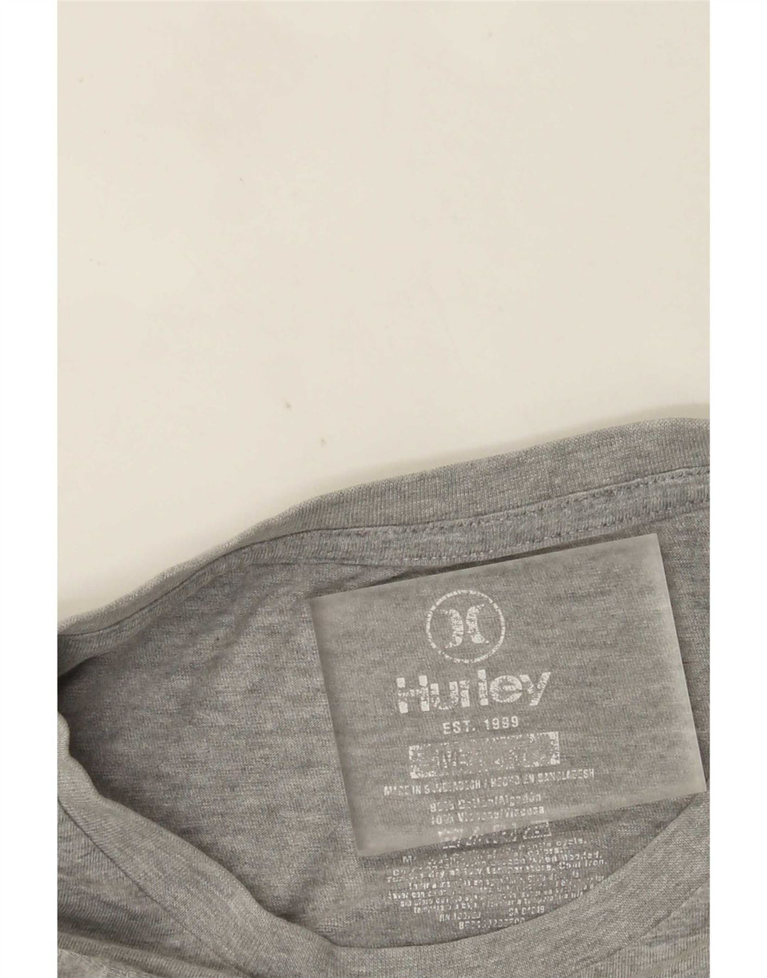 Hurley T-Shirt Graphique Homme Gris Moyen Moucheté
