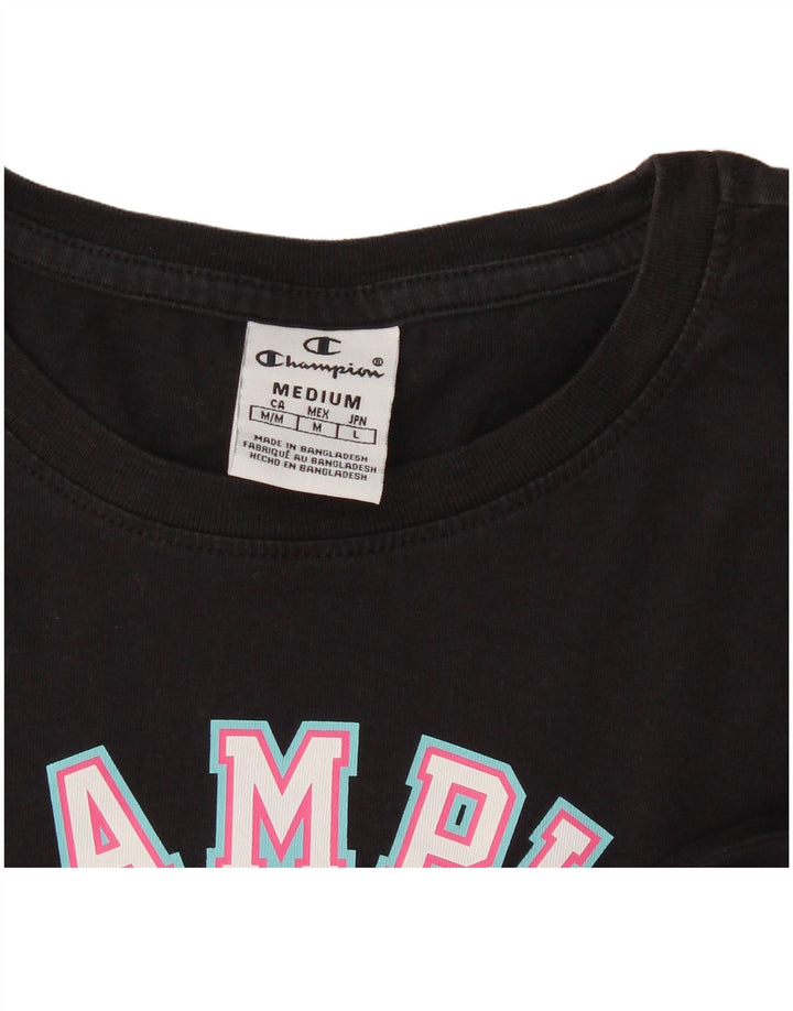 Champion T-shirt graphique pour femme UK 12 Noir moyen