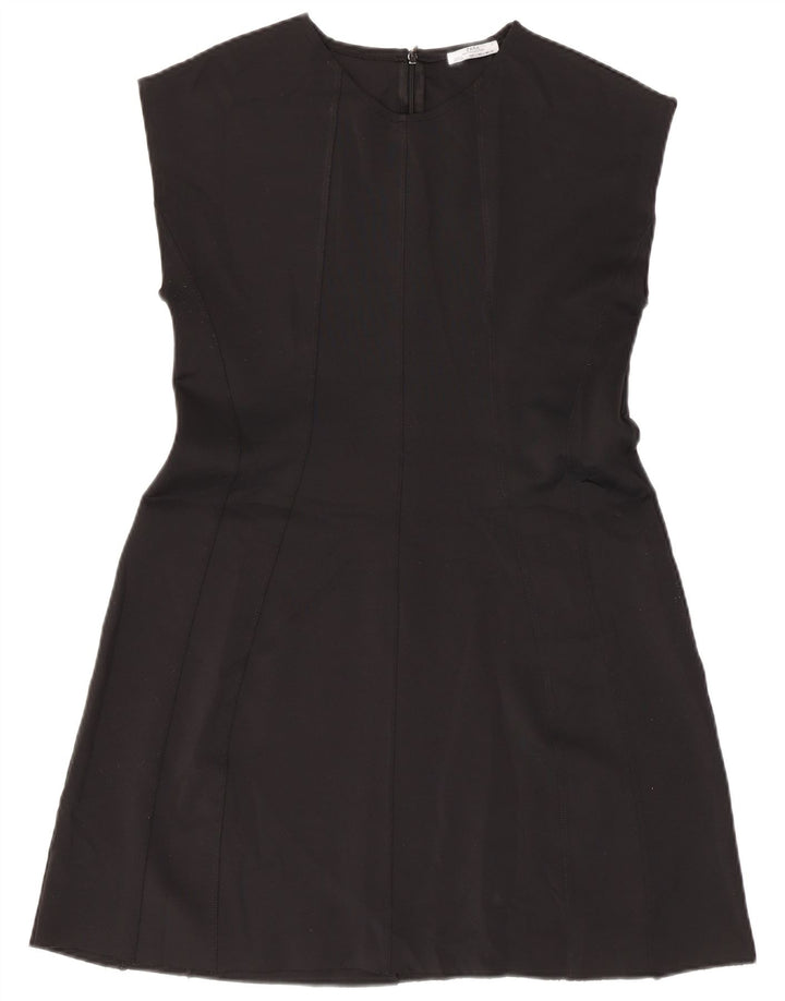 Zara Robe trapèze sans manches pour femme UK 44 Large Noir Polyester