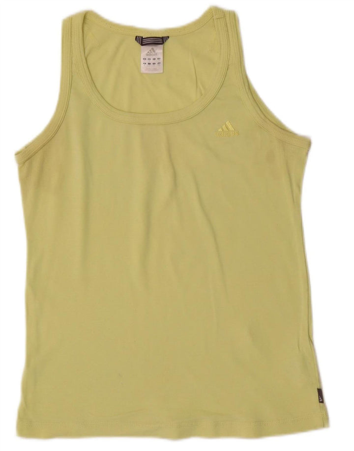 ADIDAS Débardeur Femme UK 14 Coton Vert Moyen