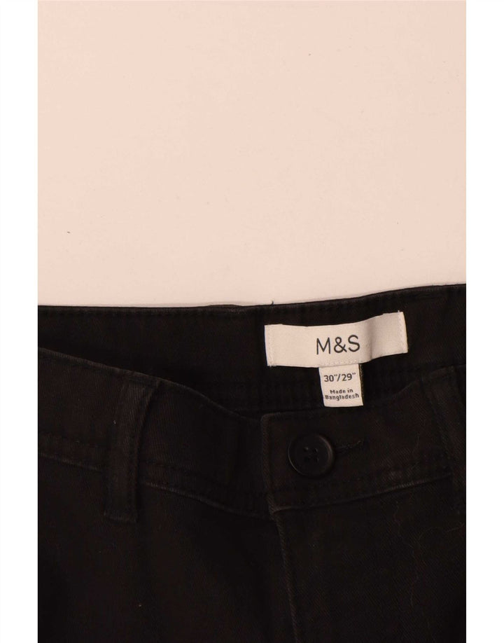 Marks & Spencer Pantalon Cargo Homme W30 L290 Coton Noir