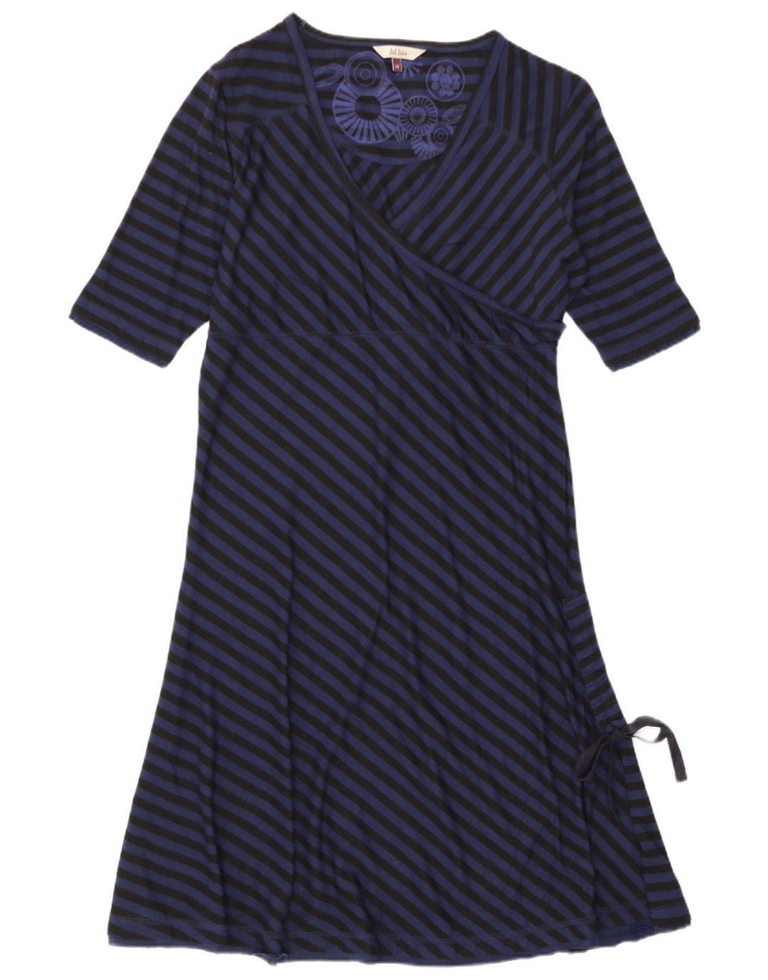Fat Face Robe Maxi Femme UK 44 Polyester Rayé Bleu Marine Moyen