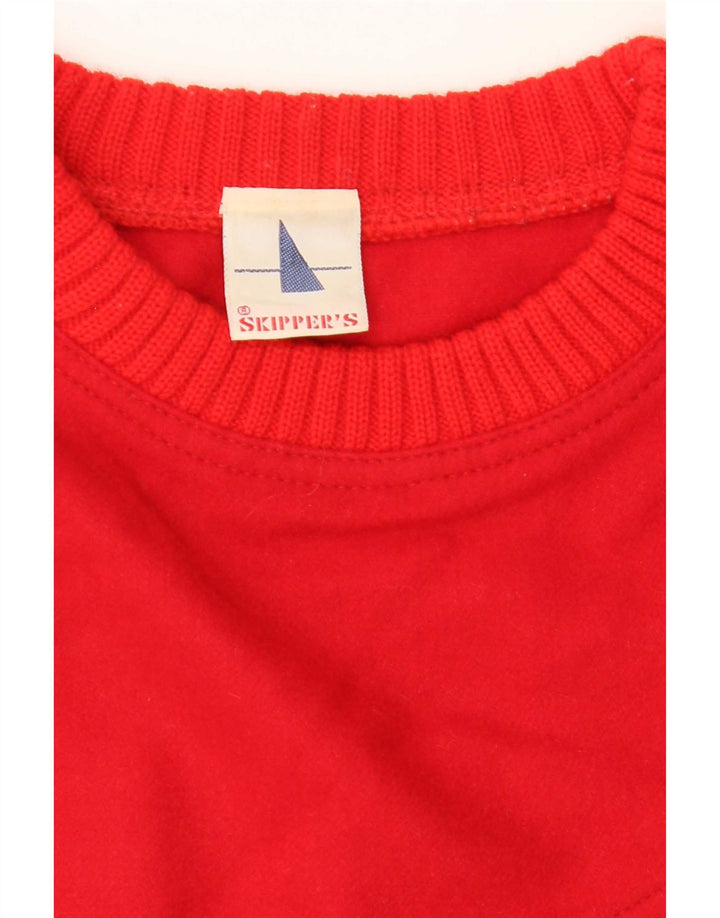 Skipper's Pull Col Bateau Femme IT 42 Laine Géométrique Rouge Moyen