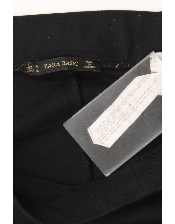 Zara Leggings Femme UK 14 Large Noir Viscose