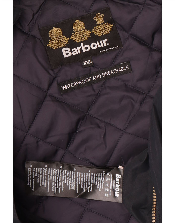 Barbour Manteau coupe-vent à capuche pour homme UK 44 2XL Bleu marine Polyester