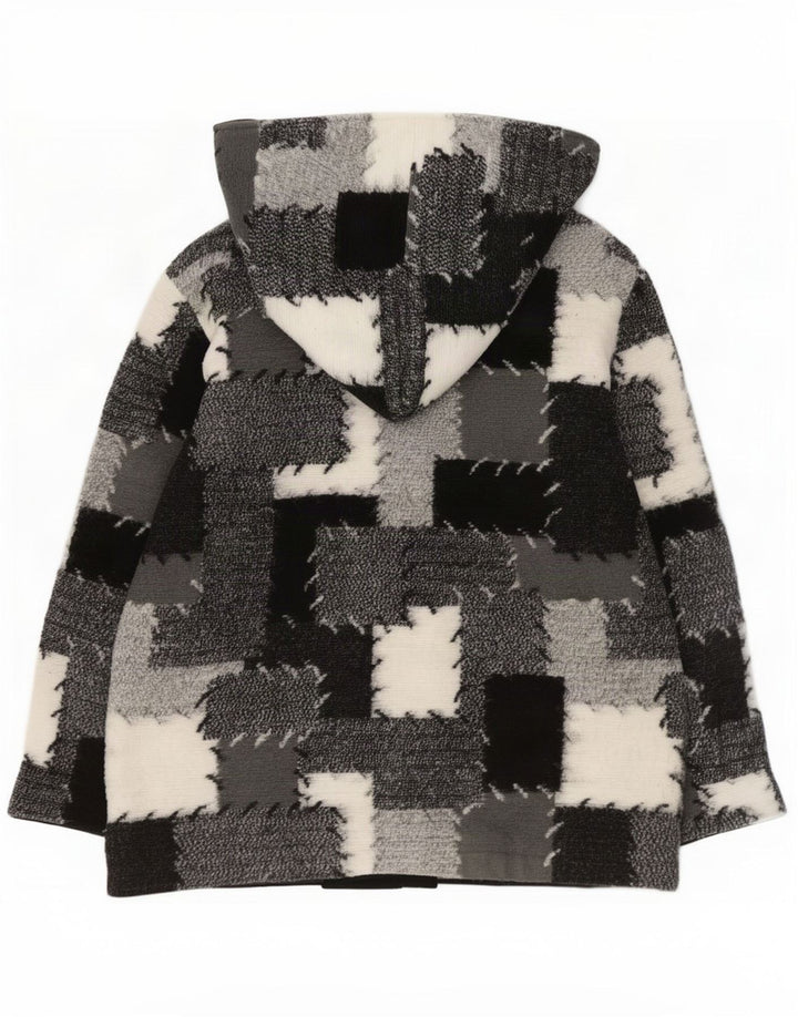 Veste coupe-vent à capuche femme vintage UK 14 Patchwork gris moyen