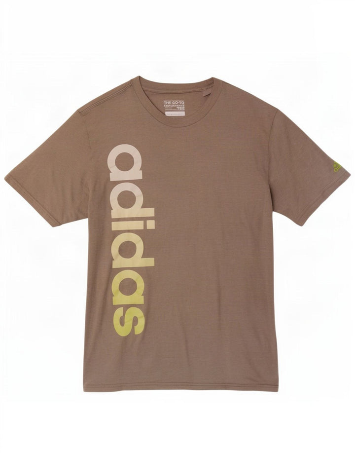 Adidas T-shirt graphique pour hommes, grand, marron, polyester
