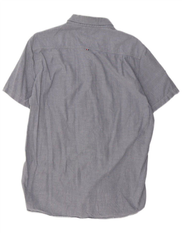 SUPERDRY Chemise à Manches Courtes Homme XL Bleu Coton