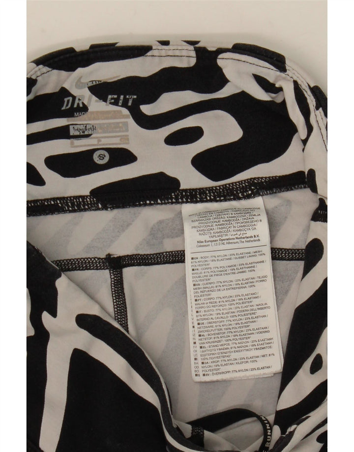 NIKE Legging Dri Fit à motif abstrait pour femme UK 8 Small Nylon noir