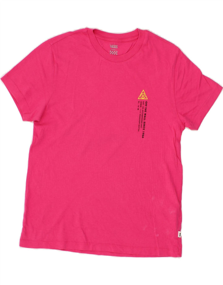 VANS Womens T-Shirt Top UK 10 Small Pink Cotton Vintage Vans and Second-Hand Vans from Messina Hembry 