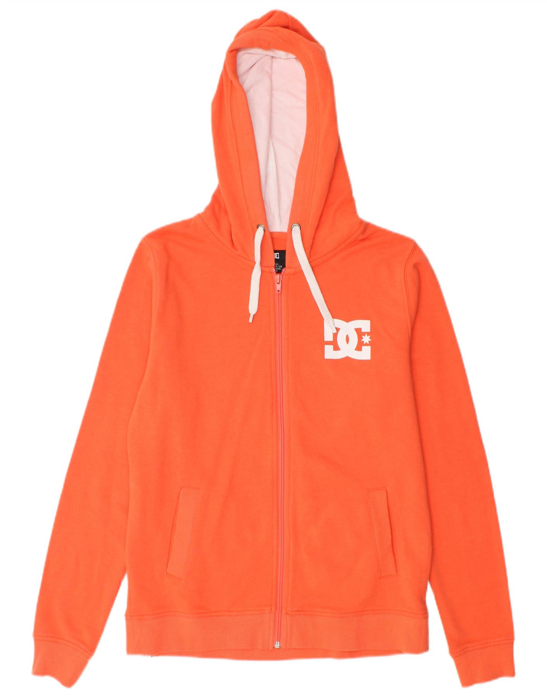 DC Pull à capuche zippé graphique pour femme UK 10 Petit coton orange