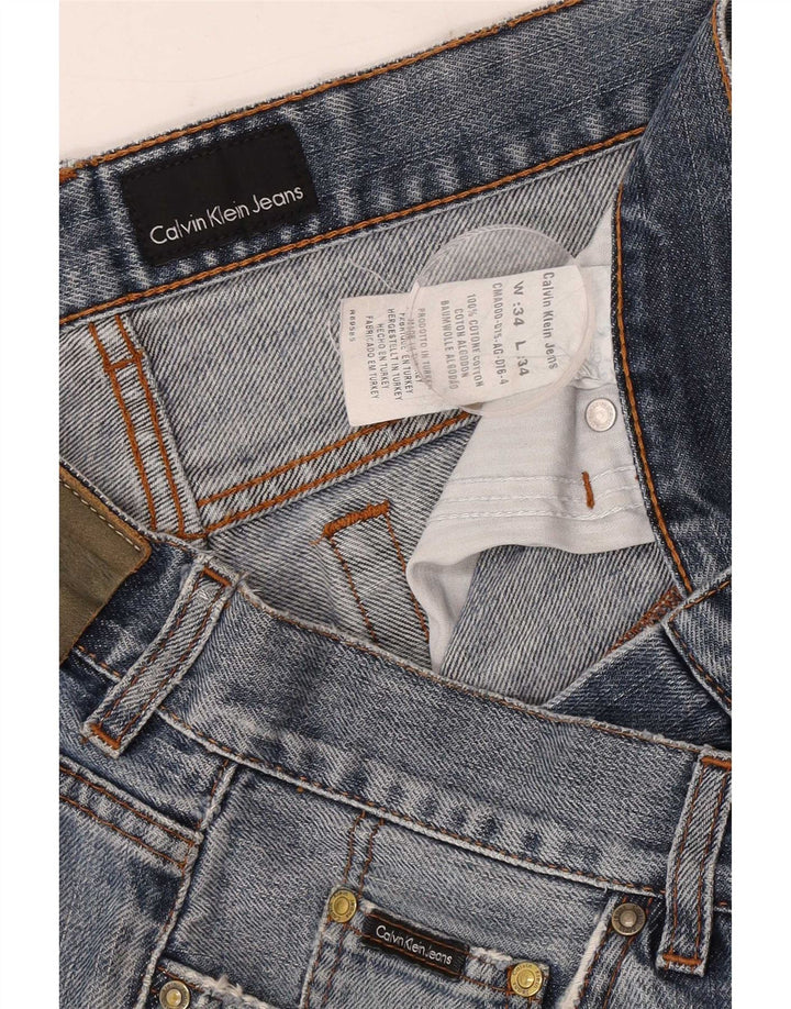 Calvin Klein Short en jean pour homme W34 Large Bleu Coton