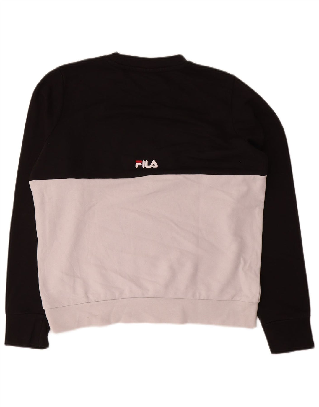 Fila Sweat-shirt graphique pour hommes, petit, en coton color block blanc