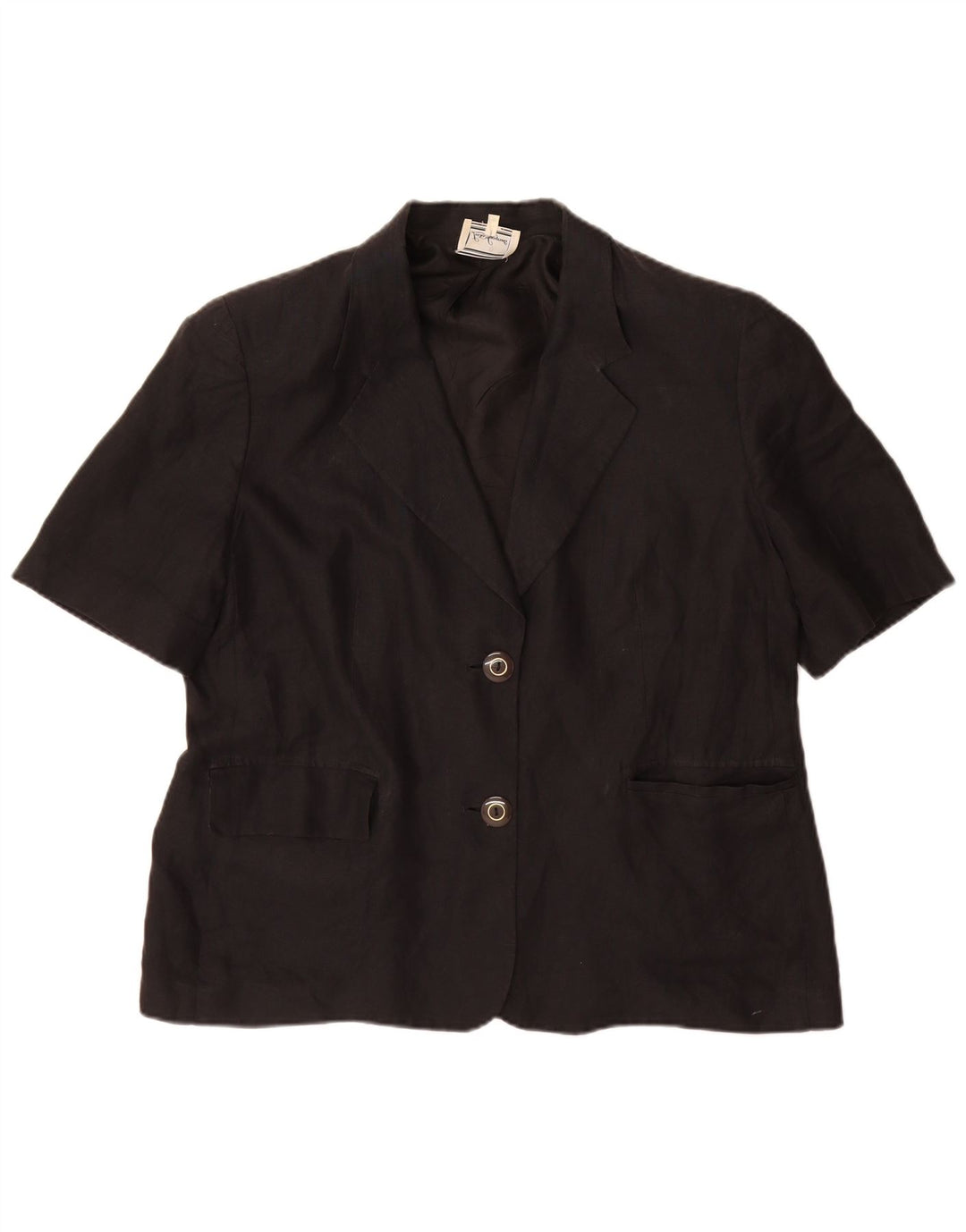 Luisa Spagnoli Veste blazer à manches courtes et 2 boutons pour femme IT 52 2XL Noir