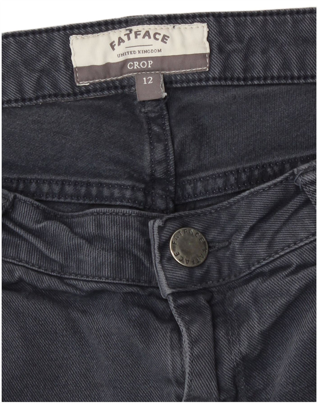 Fat Face Jean court pour femme UK 12 Medium W32 L22 Gris Coton