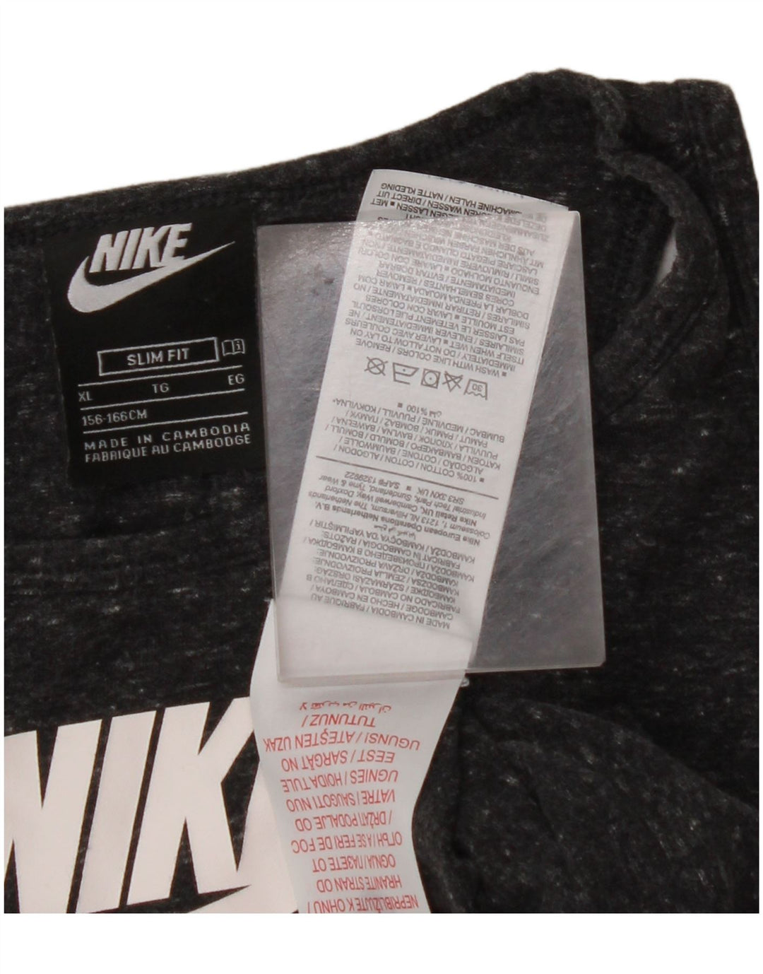 NIKE Débardeur Graphique Coupe Slim Fille 13-14 Ans XL Coton Chiné Noir