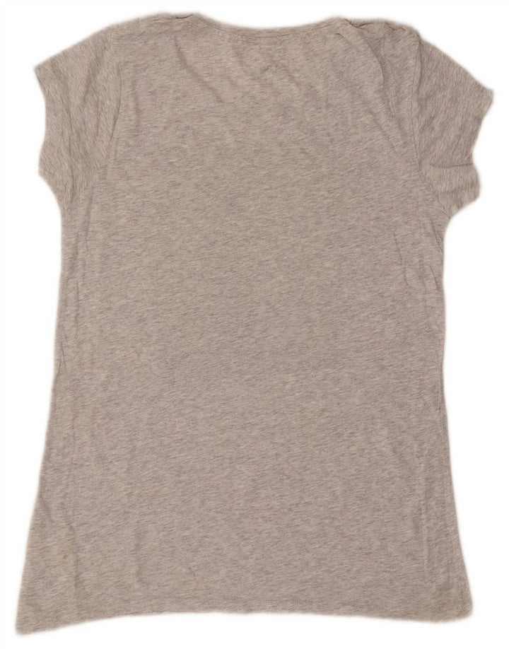 Lee T-Shirt Graphique Femme UK 12 Gris Moyen Coton