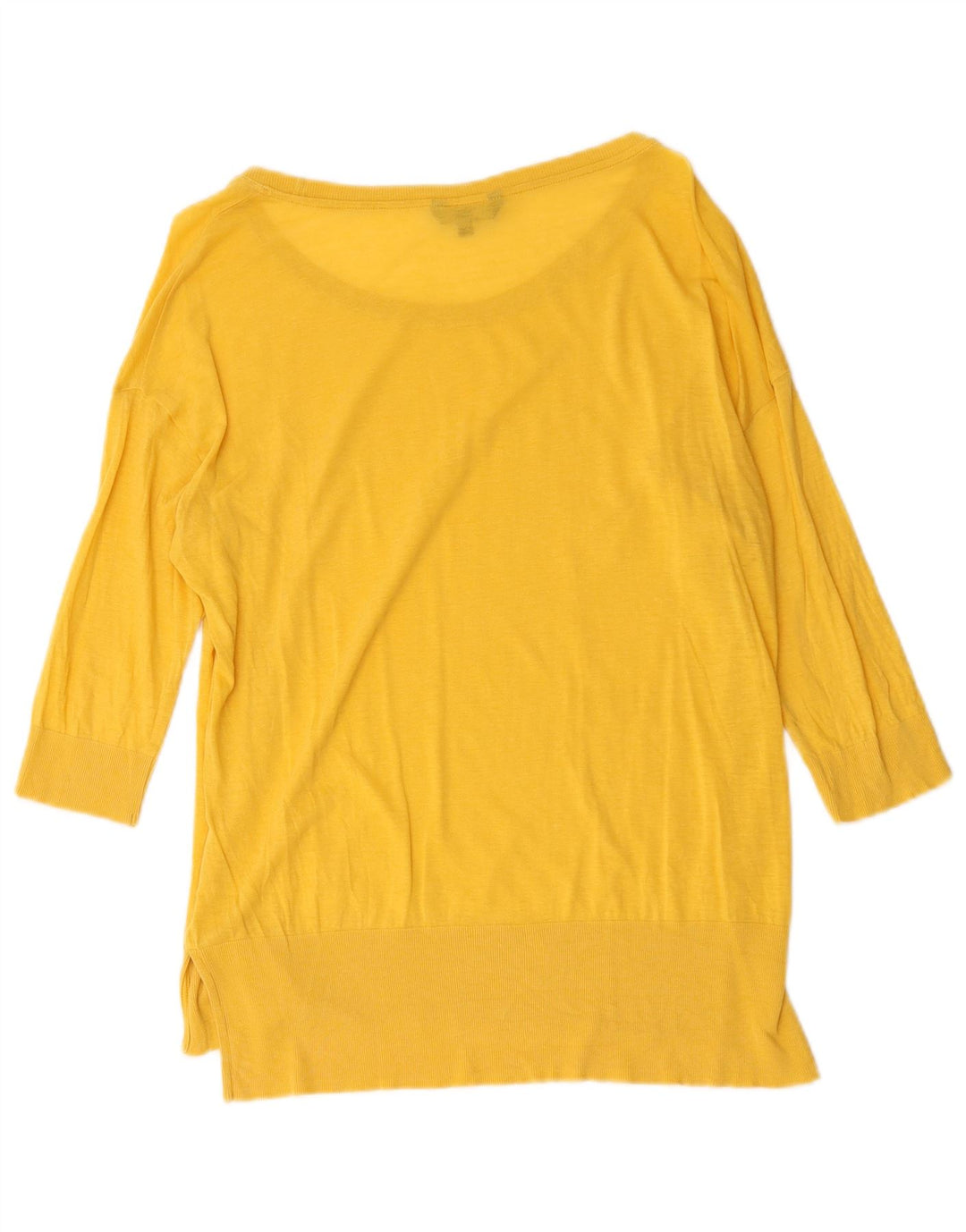 Massimo Dutti Haut Femme Manches 3/4 UK 18 XL Jaune