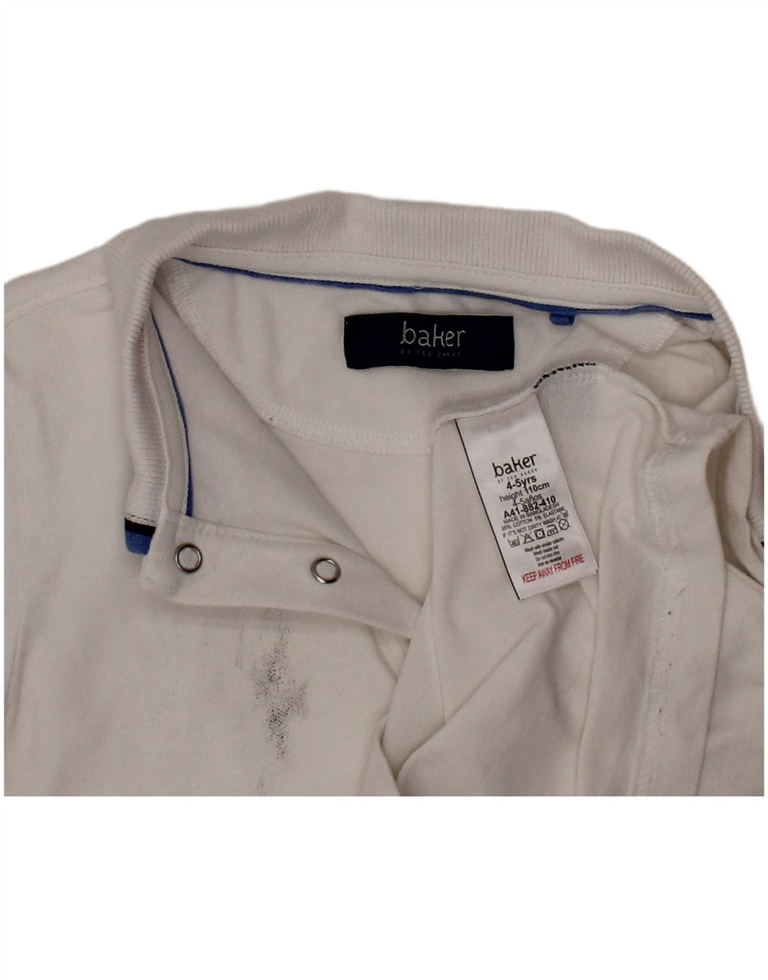 TED BAKER Boys Polo Shirt 4-5 Years White Cotton