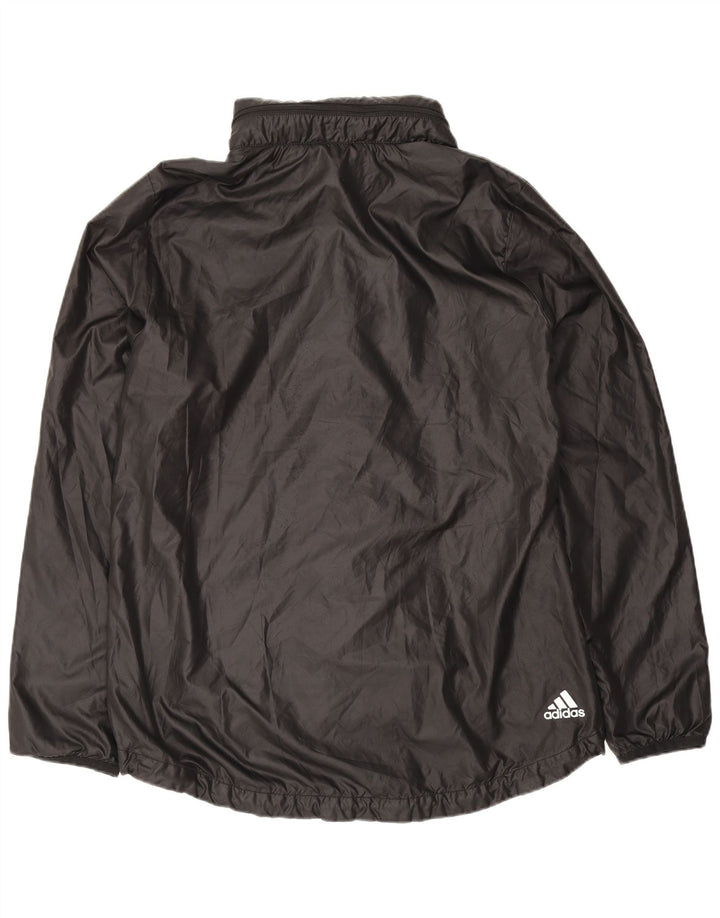Adidas Veste de pluie à capuche graphique pour femme UK 12/14 Noir moyen Polyester