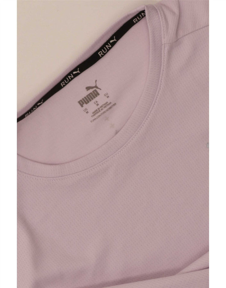 Puma T-Shirt Femme UK 12 Rose Moyen Colorblock Polyester
