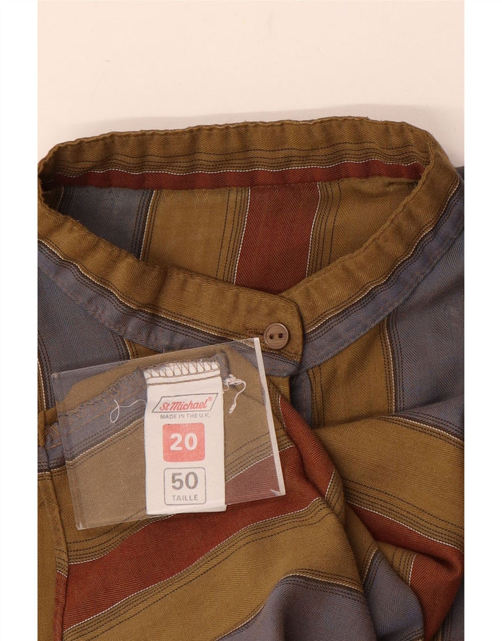 St Michael Chemise pull femme UK 20 2XL Coton rayé multicolore