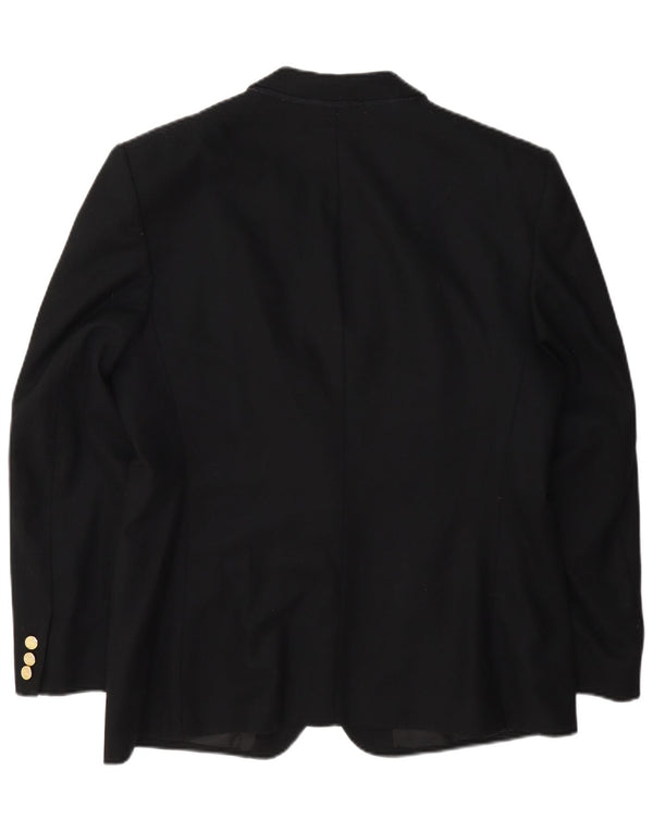 Burberrys Veste blazer coupe régulière à 2 boutons pour femme UK 14 laine noire moyenne