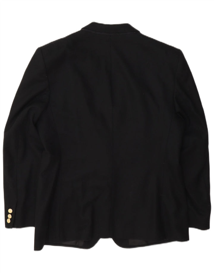 Burberrys Veste blazer coupe régulière à 2 boutons pour femme UK 14 laine noire moyenne