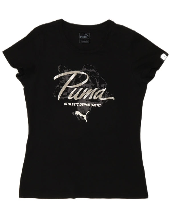 Puma T-shirt graphique pour femme UK 12 Noir moyen