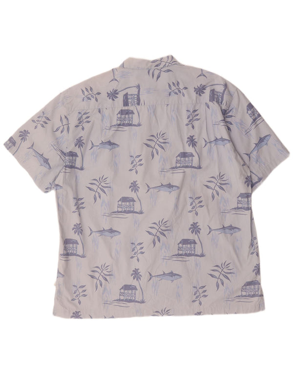 Chemise hawaïenne à manches courtes pour homme Red Macaw Taille 46/48 XL Coton bleu