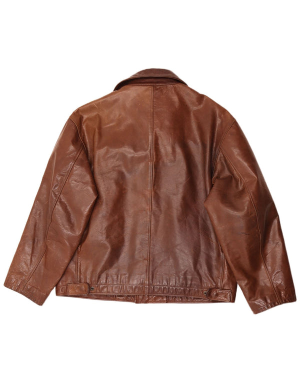 Herman & Sons Veste en cuir pour homme IT 50 Large Marron